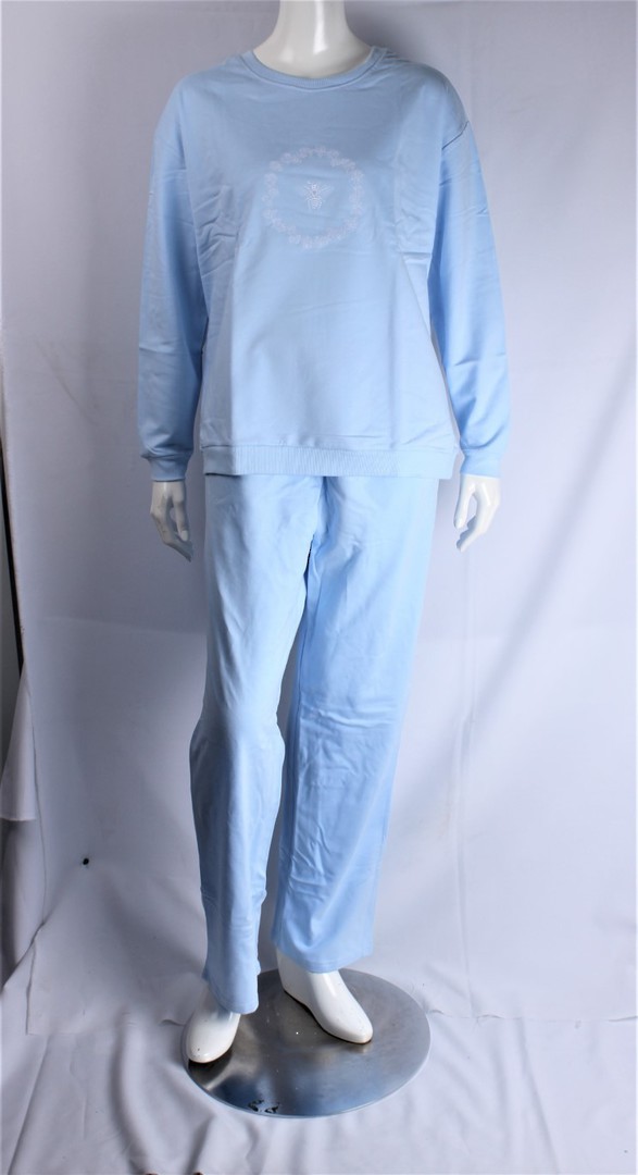 Warm cotton embroidered  winter pyjamas queen bee blue S,M,L Style :AL/QB/PJ/BLU image 0